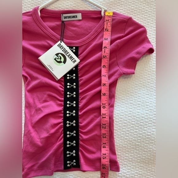 DAYDREAMER HOOK & EYE BABY TEE IN PINK COSMO - Picture 15 of 15